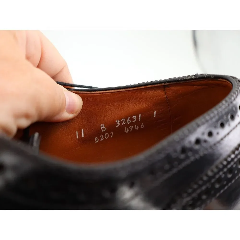 Allen Edmonds Men's Sanford Oxford Size 11 B Cap Toe Brogue Dress Shoe Black